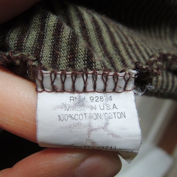 Splendid Green & Brown Striped Open Cotton Cardigan M - Picture 8 of 8